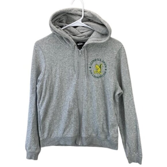Nike‎ Women’s S 2022 U.S. Open Heather Gray Varsity Tri-Blend Full Zip Hoodie - Picture 1 of 13